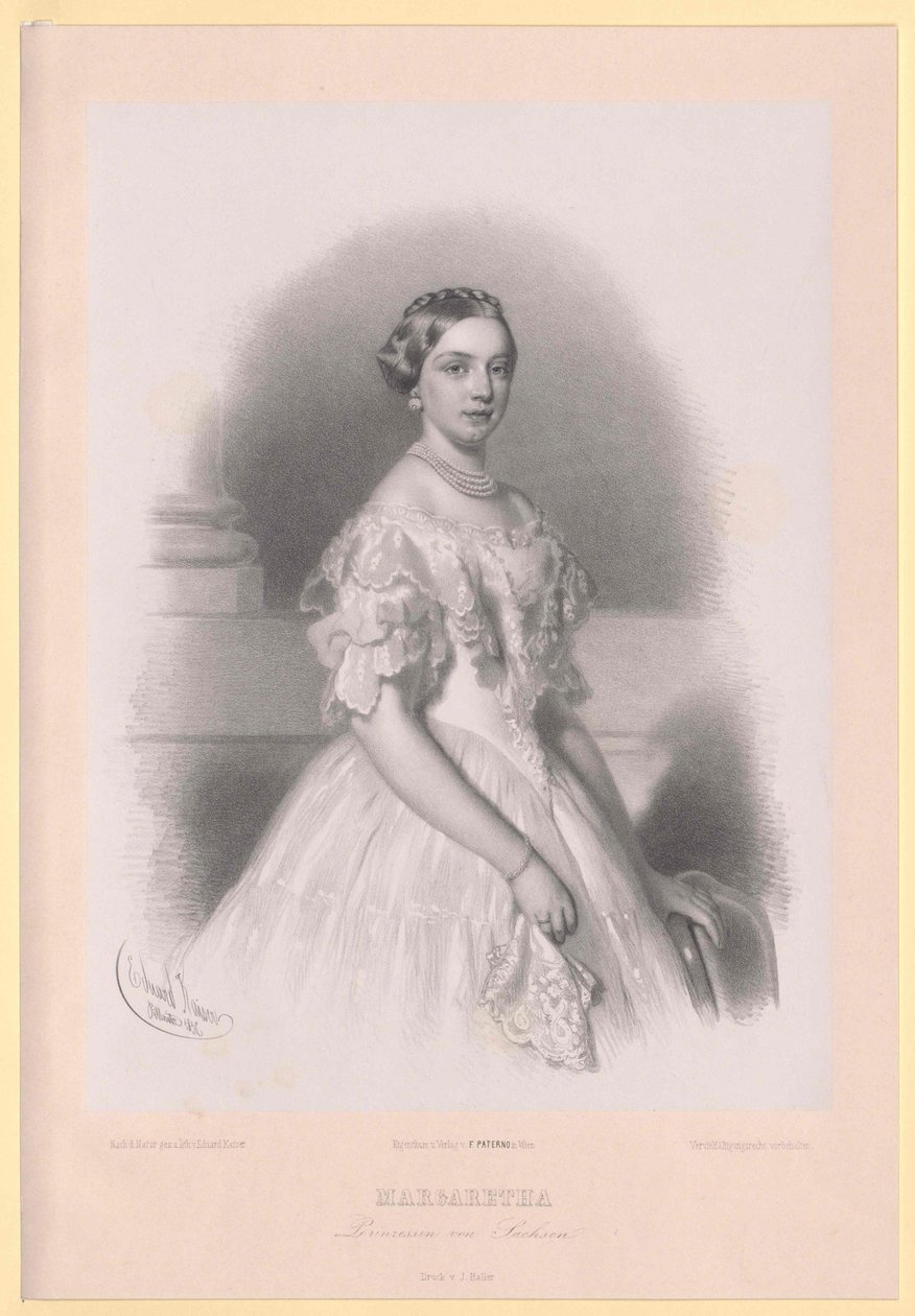 Saská princezna Markéta od Artist Unknown