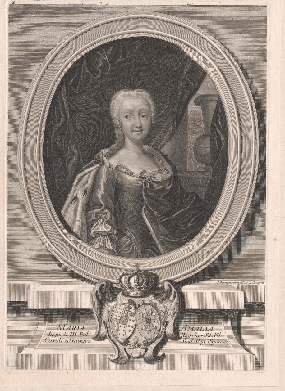 Saská princezna Marie Amalie od Artist Unknown