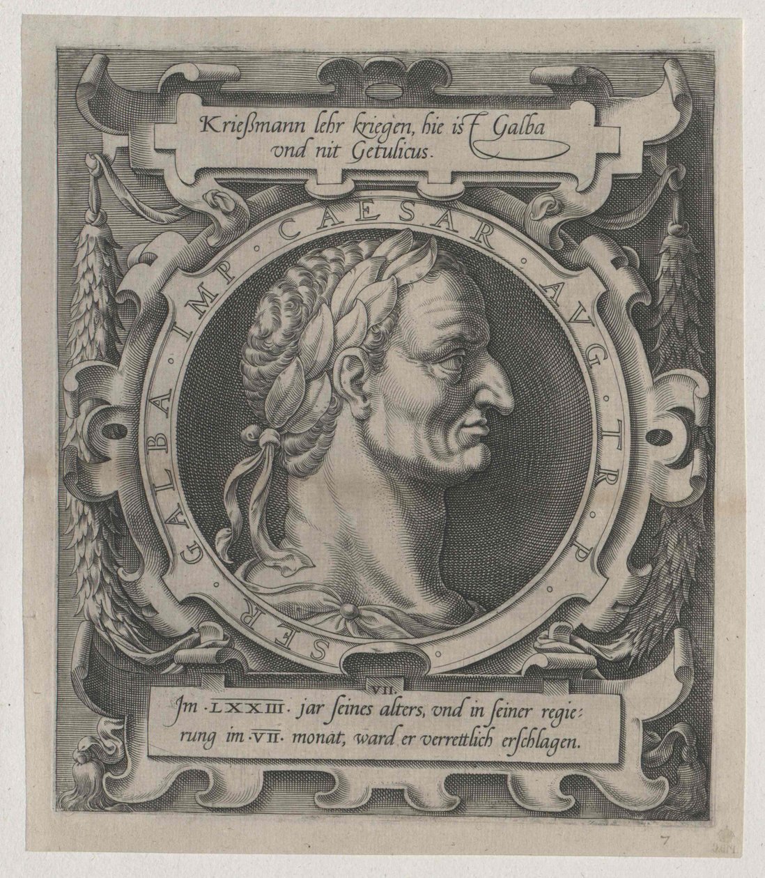 Římský císař Galba (tisk) od Artist Unknown
