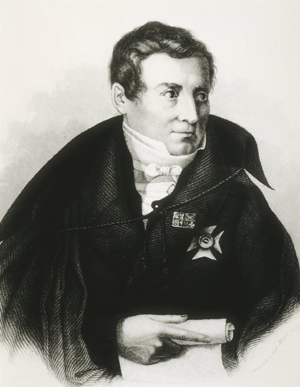 SCHLEGEL, August Wilhelm von (1767-1845). Německý teoretik romantismu. Litografie. od Artist Unknown