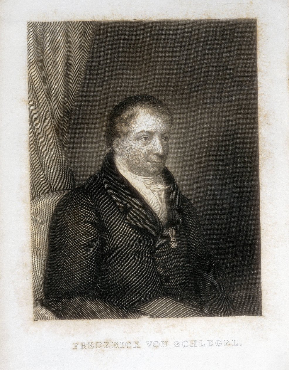 SCHLEGEL, Friedrich von (1772-1829). Německý básník, kritik a učenec. Přední kritik německého romantismu. Rytina. od Artist Unknown