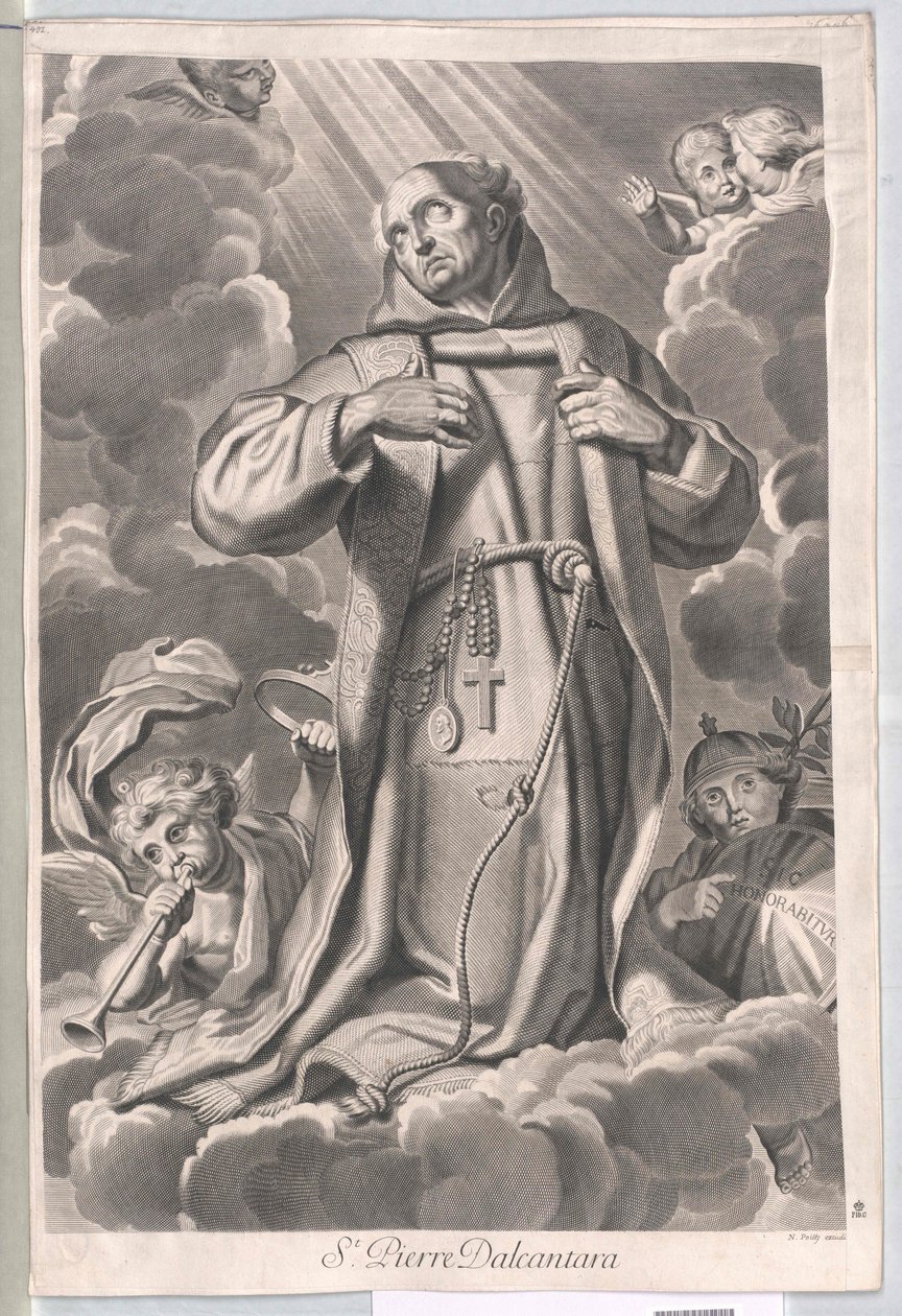 Svatý Petr z Alcantary od Artist Unknown