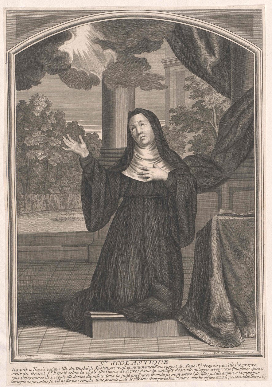 Svatá Scholastika od Artist Unknown