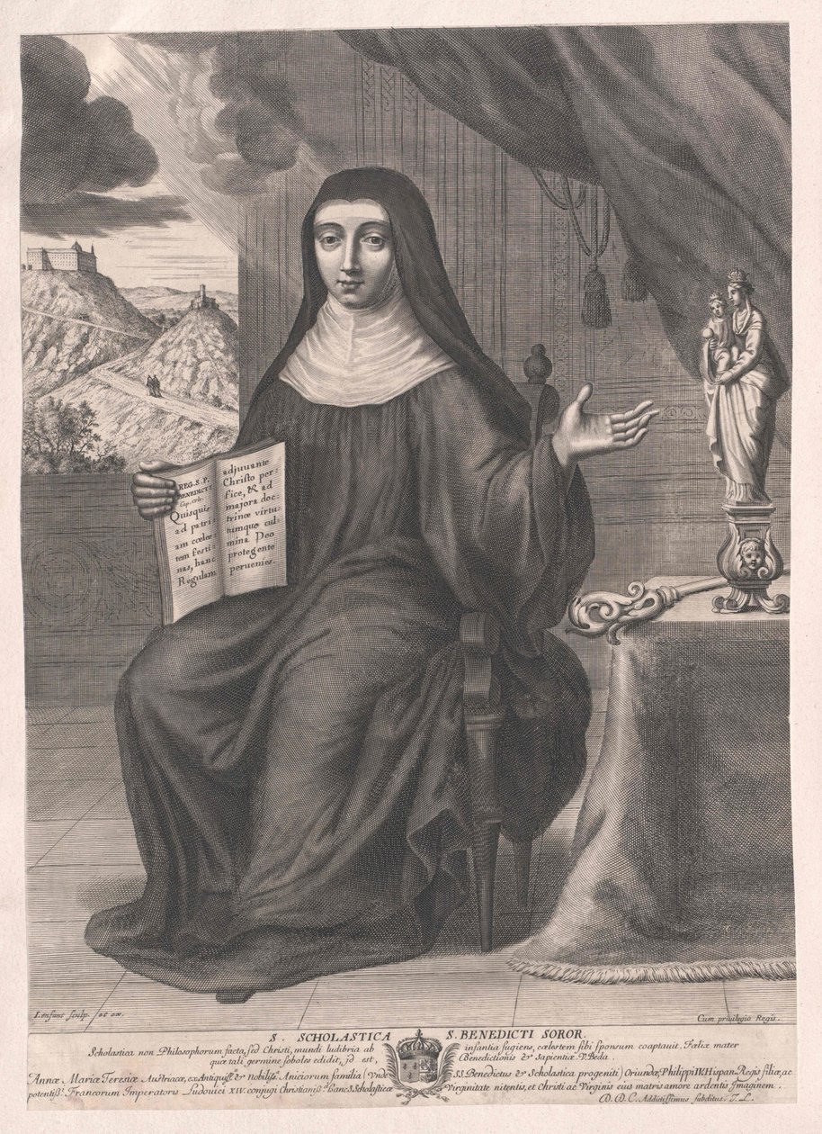 Svatá Scholastika od Artist Unknown