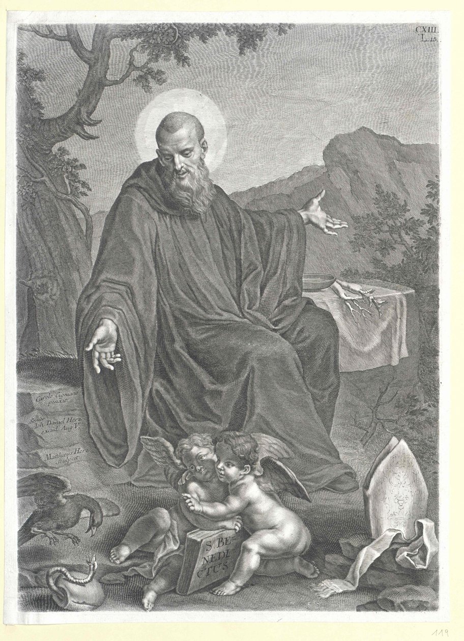 Svatý Benedikt z Nursie od Artist Unknown