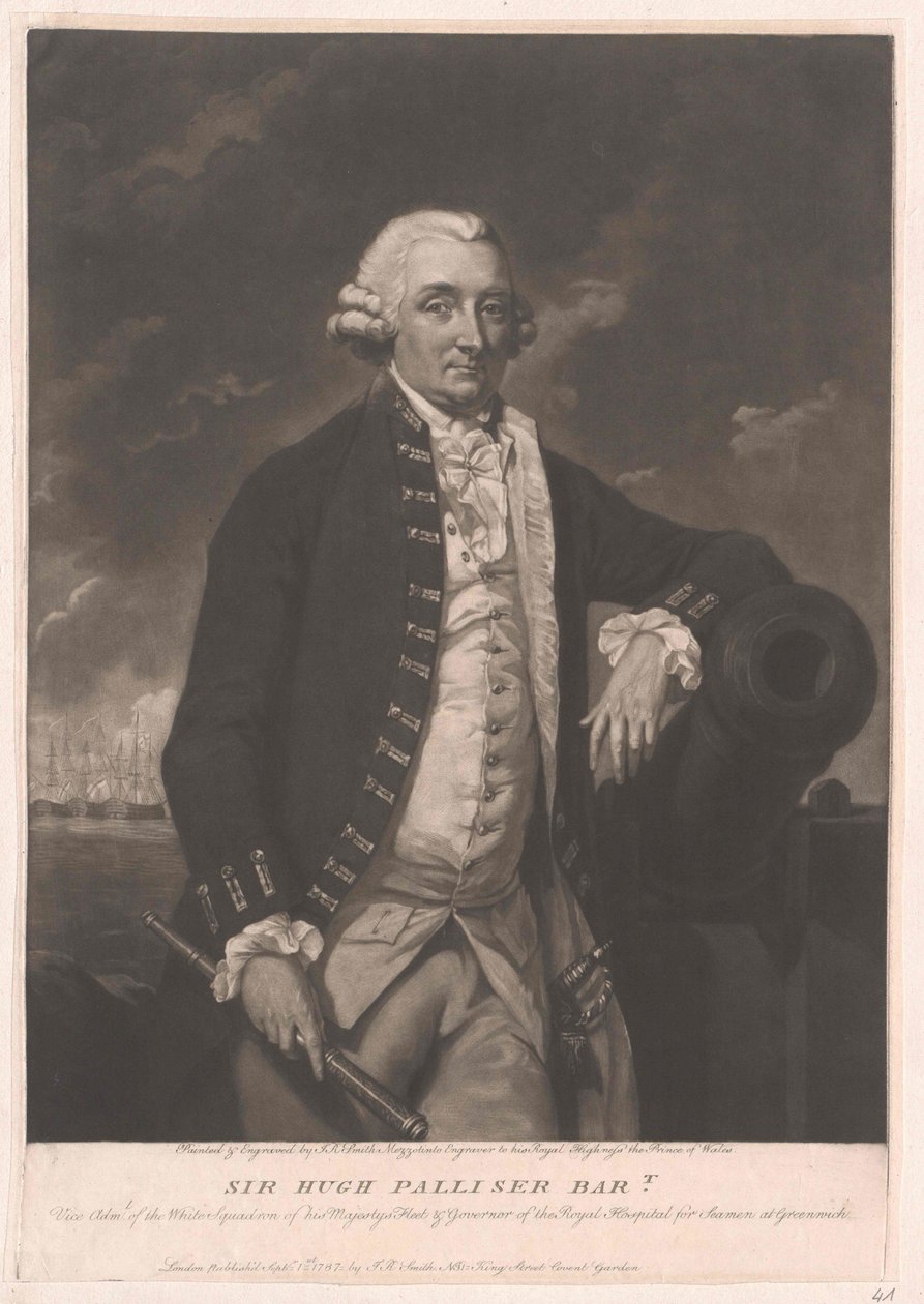 Sir Hugh 1. baronet Palliser od Artist Unknown