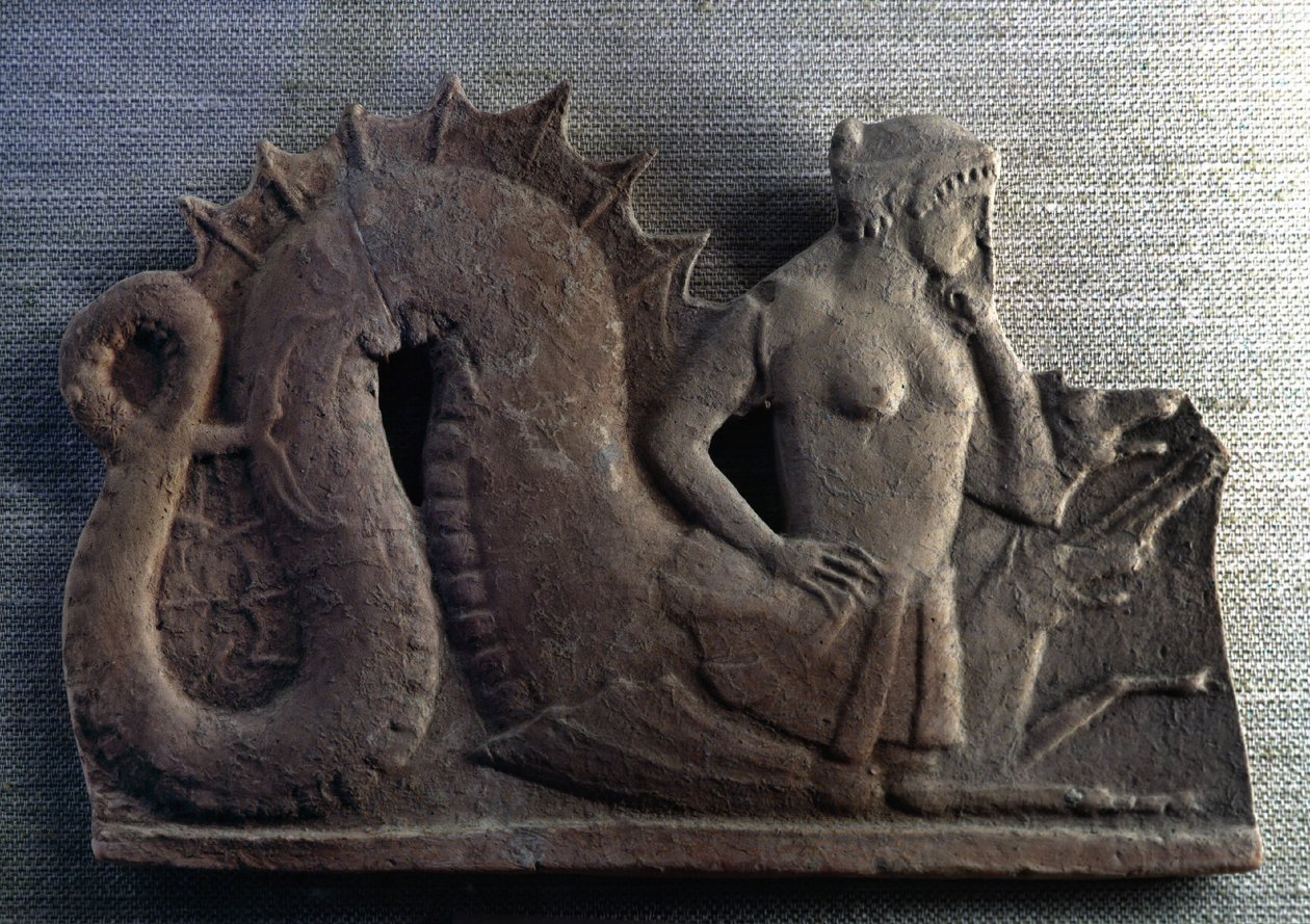 Bájná příšera Skylla, která spolu s Charybdou střežila Messinskou úžinu. Musee du Louvre, Paříž. od Artist Unknown