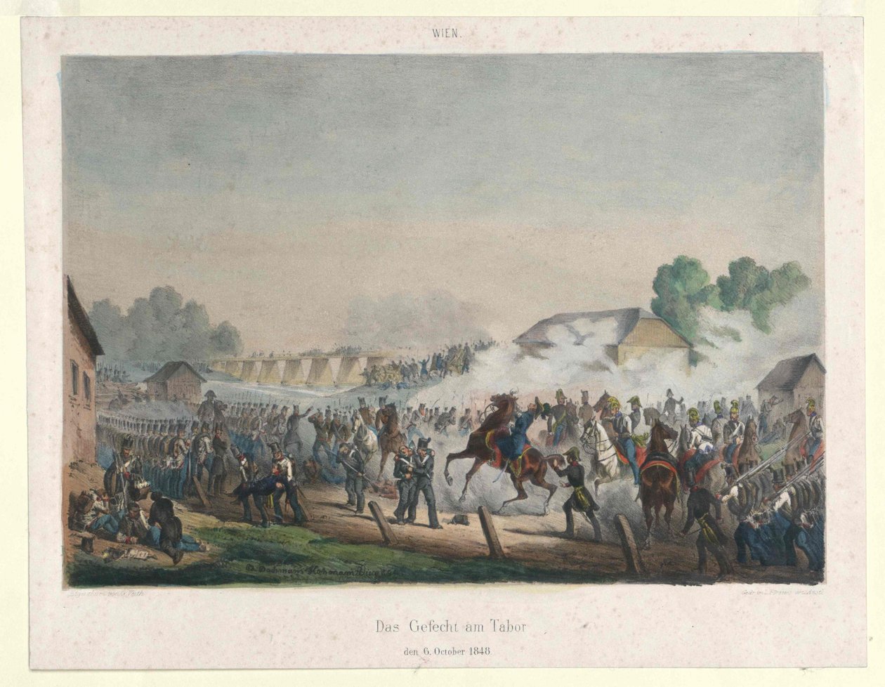 Boj u Tábora 6. října 1848 od Artist Unknown