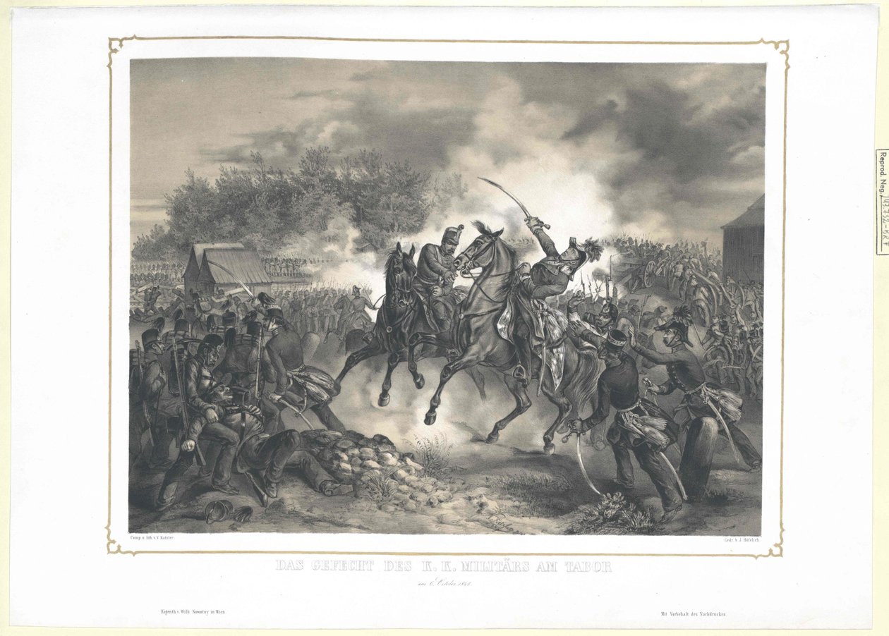 Boj k. k. vojenských důstojníků v Táboře 6. října 1848 od Artist Unknown
