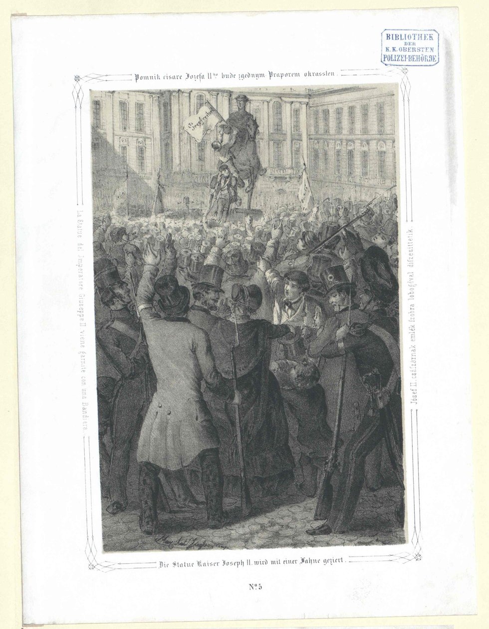 Socha císaře Josefa II. bude s vlajkou vzácná od Artist Unknown