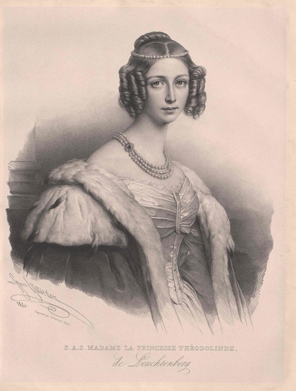 Theodolinde kněžna Leuchtenbergová od Artist Unknown