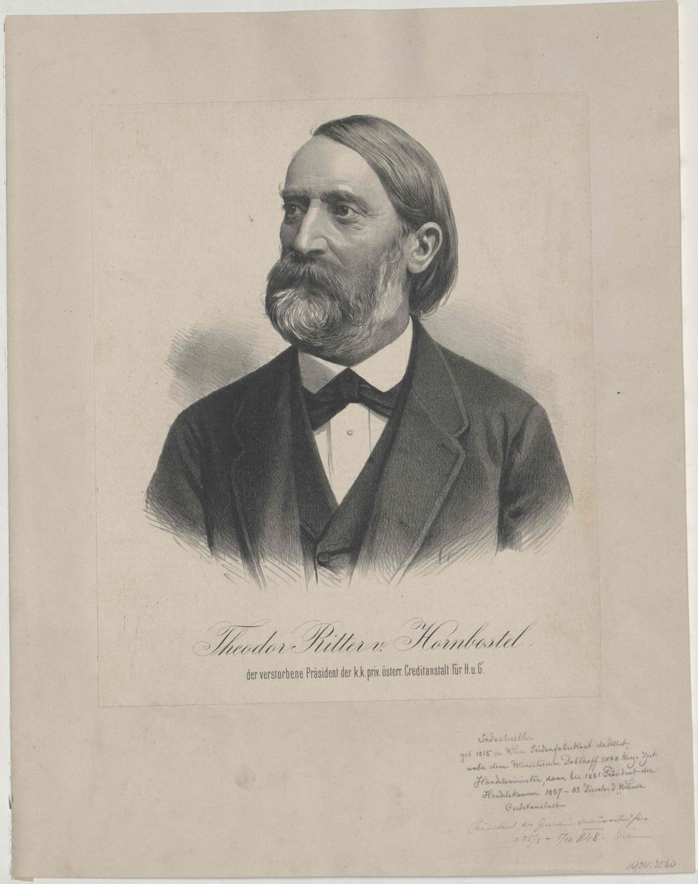 Theodor Ritter Hornbostel (tisk) od Artist Unknown