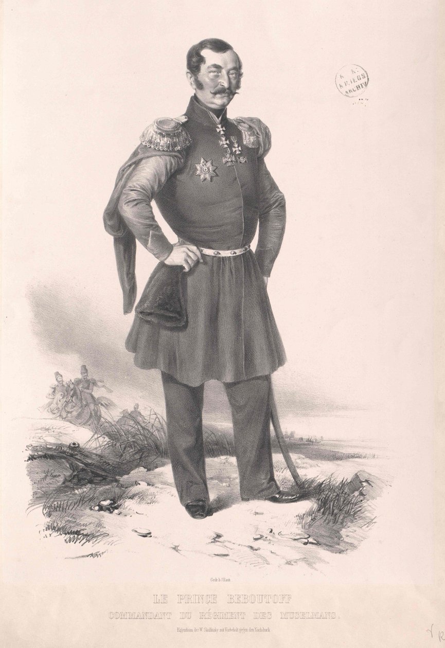 Vasilij Osipov hrabě Bebutov od Artist Unknown