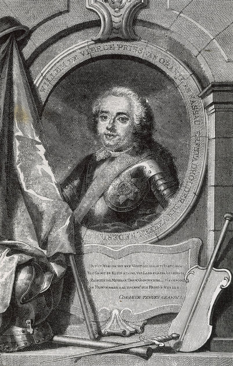 WILLIAM IV (1711-1751). První dědičný nizozemský vládce. Rytina. od Artist Unknown