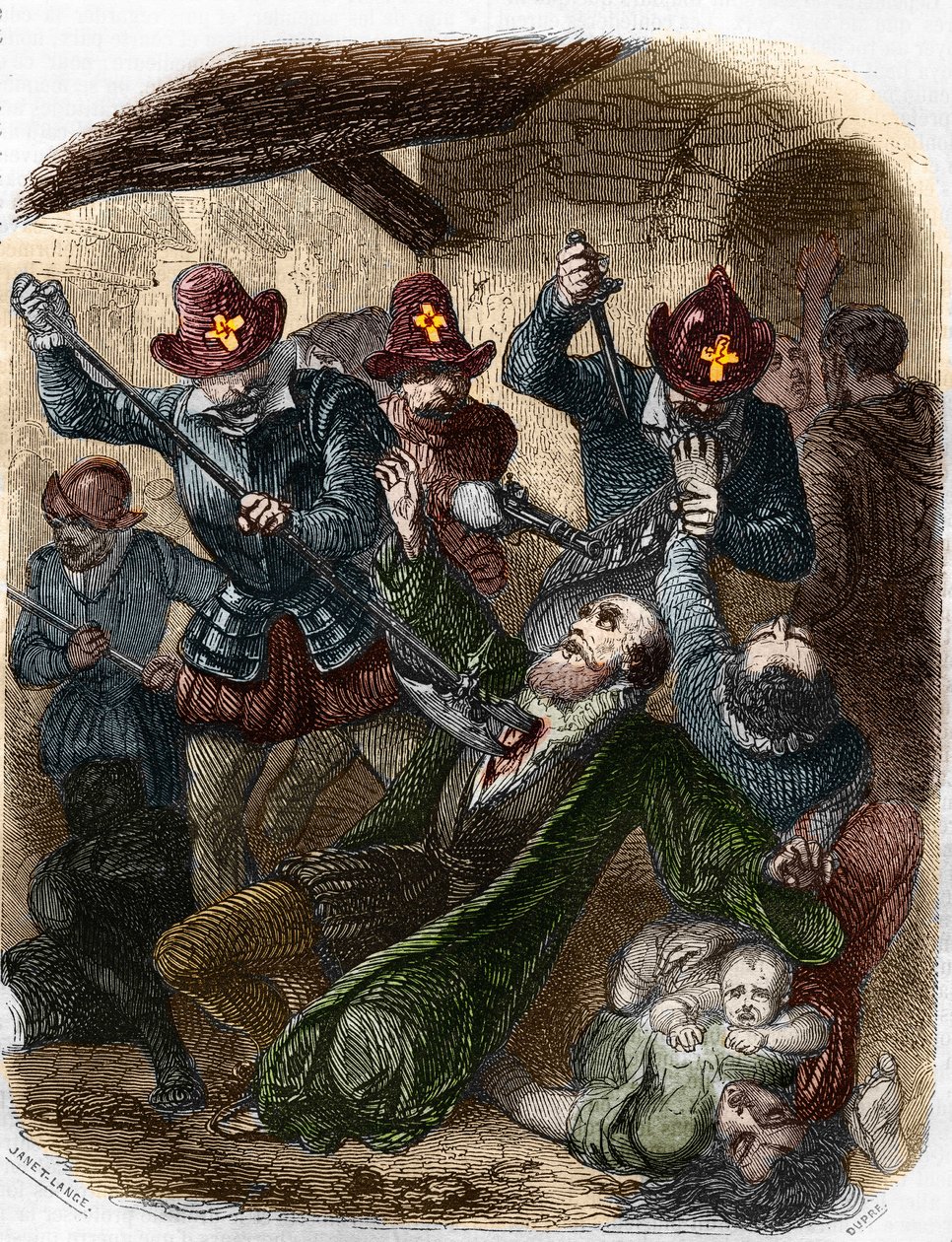 Náboženské války. Masakr v Saint Barthelemy, 24. srpna od Artist Unknown