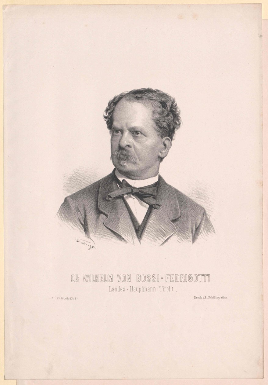 Wilhelm Bossi-Fedrigotti z Belmonte (tisk) od Artist Unknown