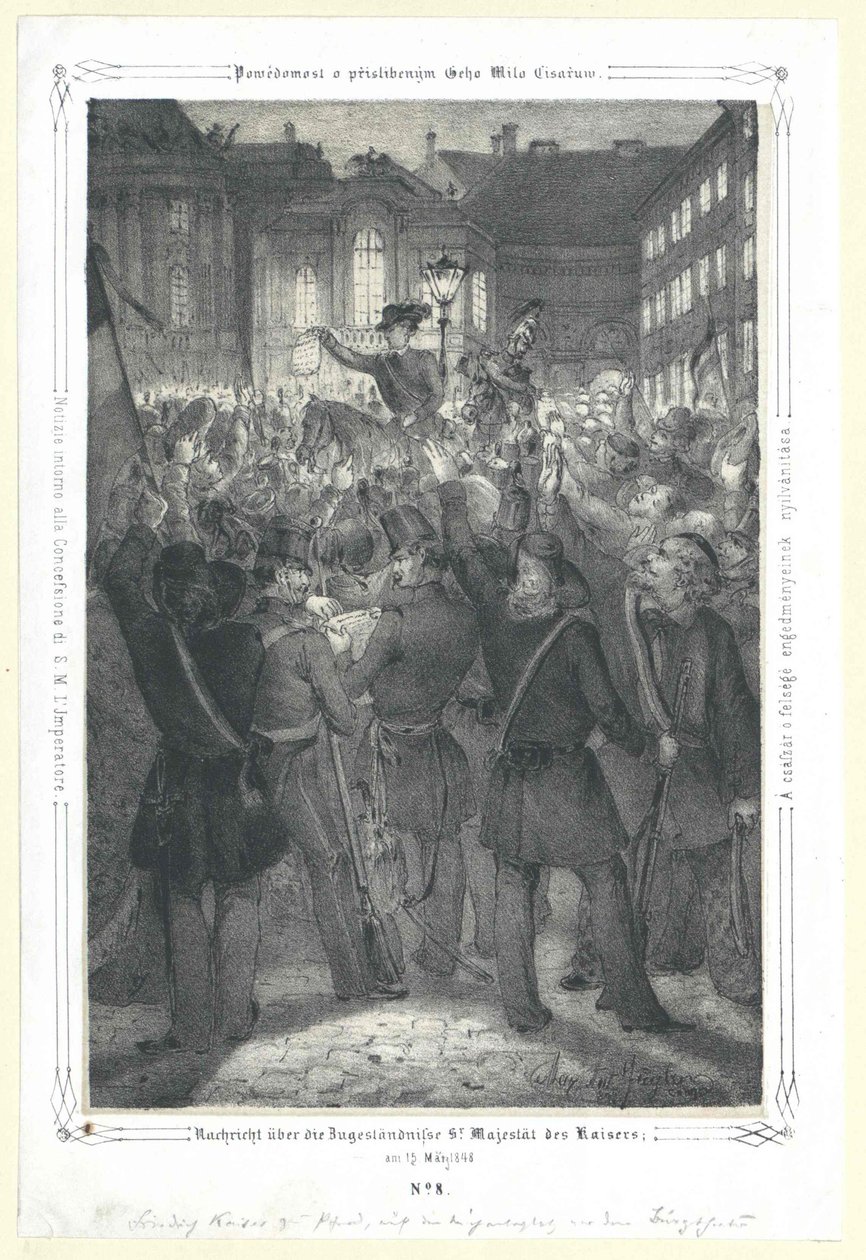 Slovo přes koncesi Sir Majestát císaře na 15. května 1848 od Artist Unknown
