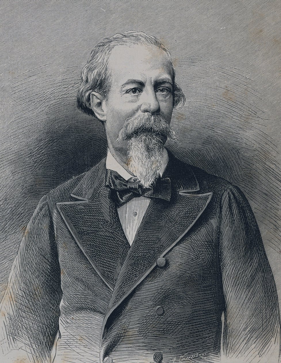 ZORRILLA Y MORAL, Jose (1817-1893). Španělský romantický básník a dramatik. Rytina od Artist Unknown