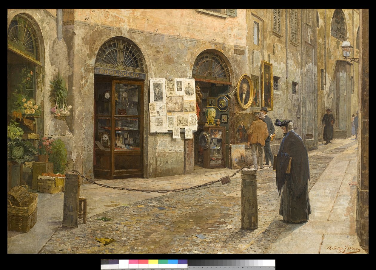 Via San Bernardino alle Ossa v Miláně, Itálie, 1912 od Arturo Ferrari