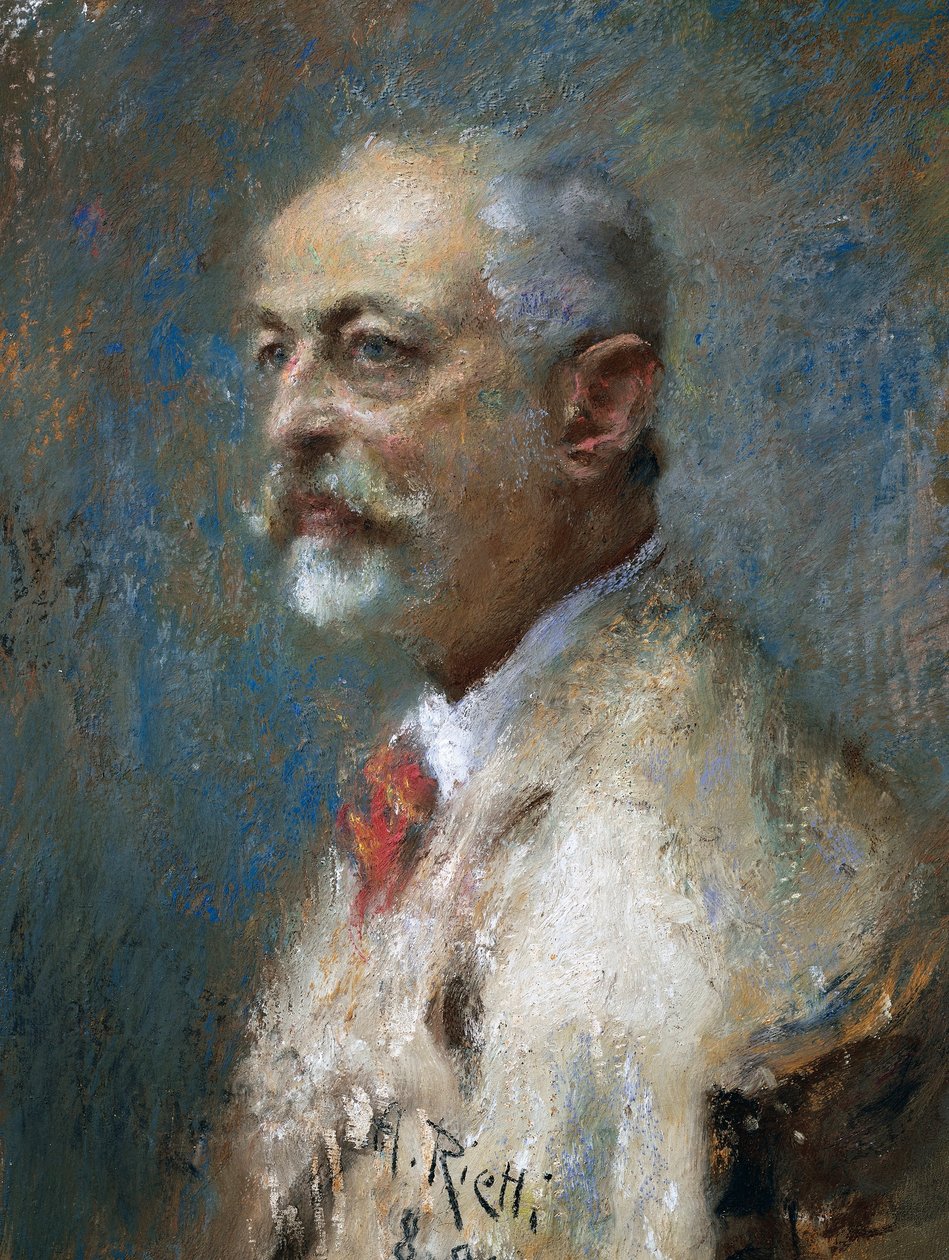 Portrét italského sochaře Giuseppe Sartoria (1844-1922), od Artura Riettiho (1863-1943), olej na plátně. Itálie, 20. století. od Arturo Rietti