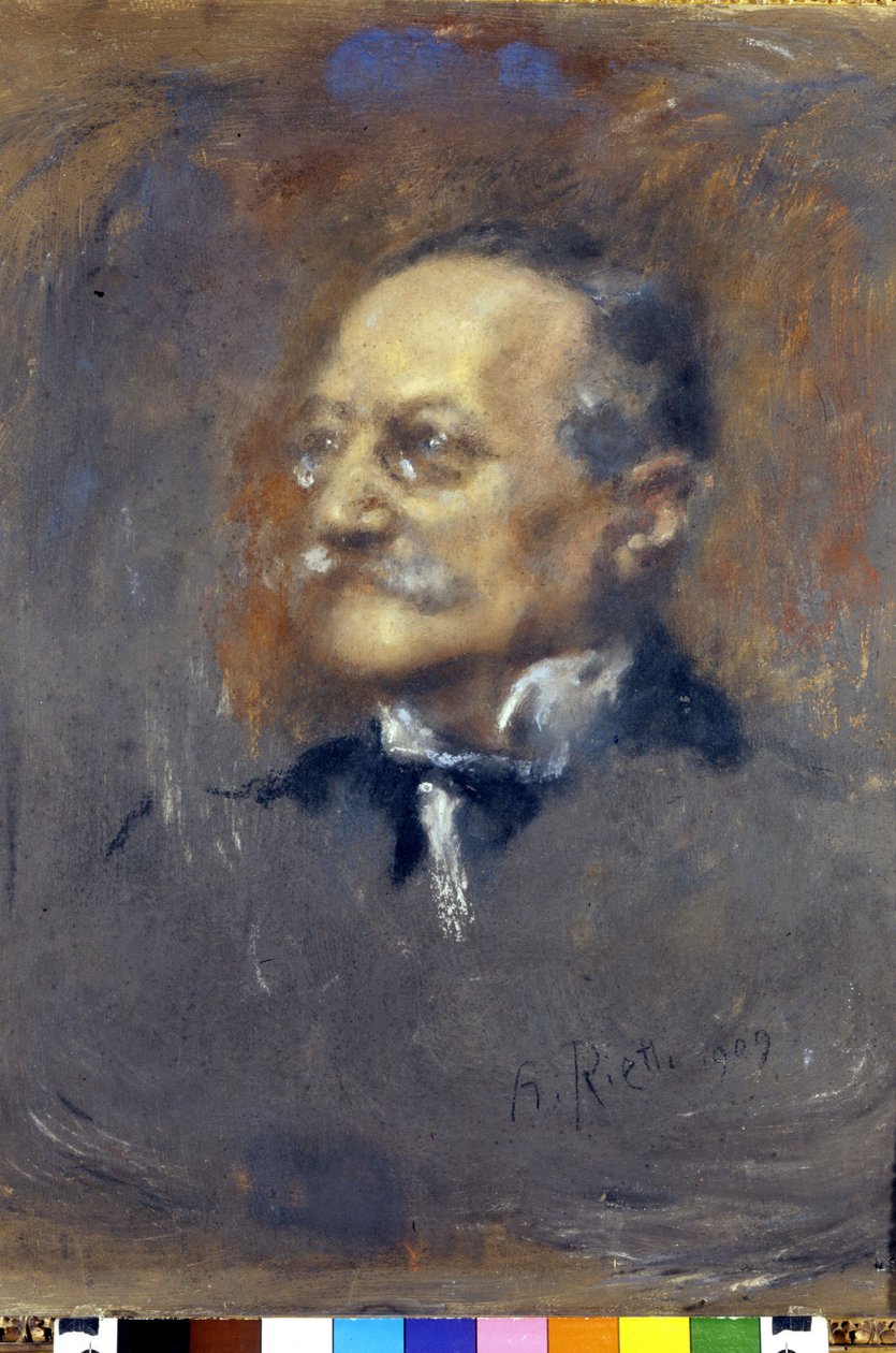 portrét Arriga (nebo Enrica) Boita (1842-1918), italského skladatele a spisovatele. (Pastel de Rietti). od Arturo Rietti