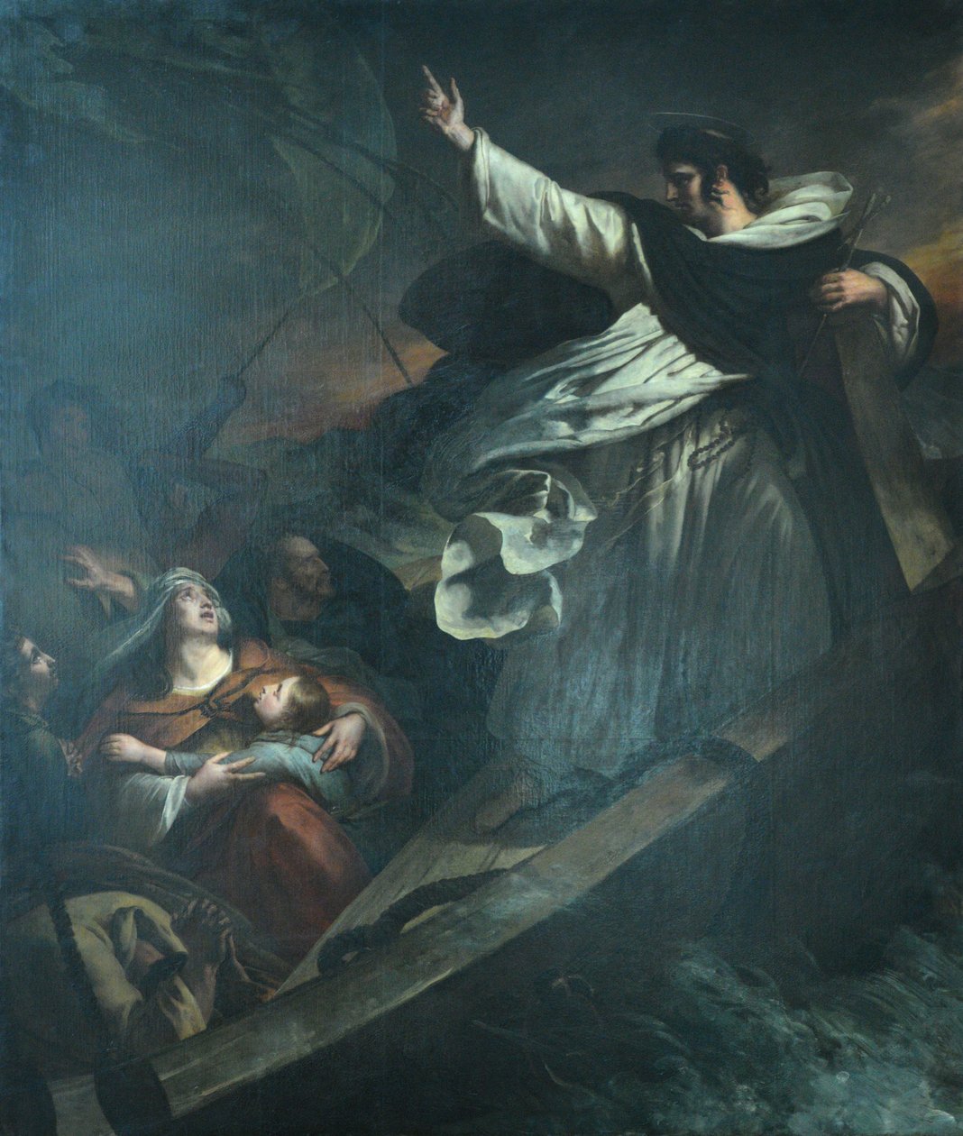 Svatý Tomáš Akvinský káže během bouře důvěru v Boha od Ary Scheffer