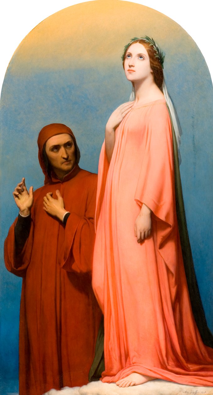 Vize: Dante a Beatrice, 1846 od Ary Scheffer