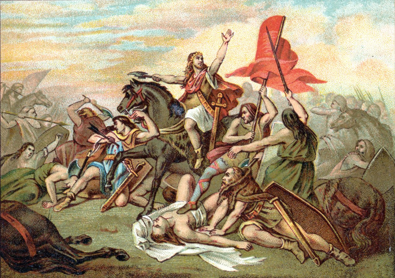 Bitva o Tolbiac (přeměna Clovise) od Ary (after) Scheffer