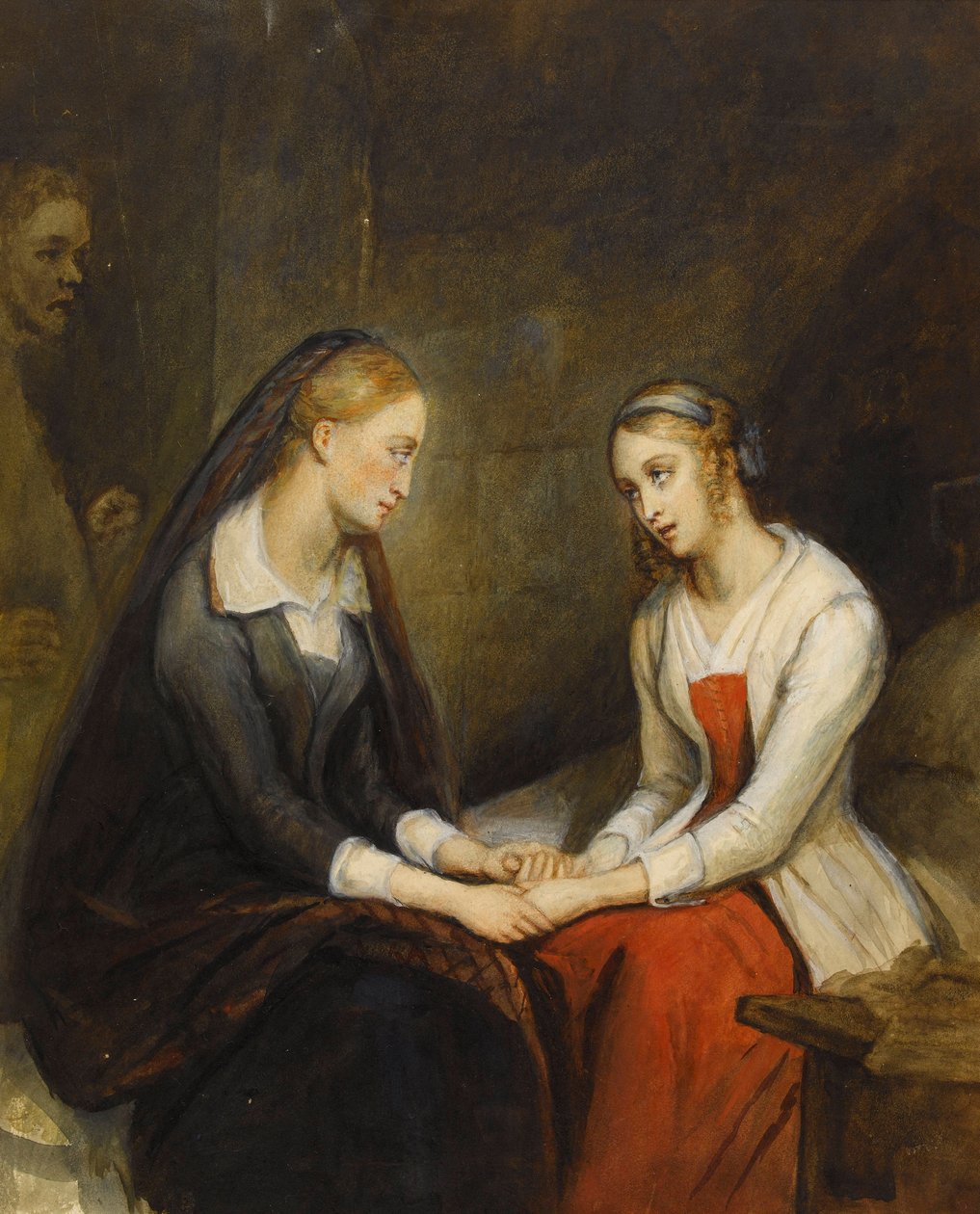Effie a Jeanie Deansové. Po knize Waltera Scotta Srdce Mid-Lothian, první čtvrtina 19. od Ary Scheffer