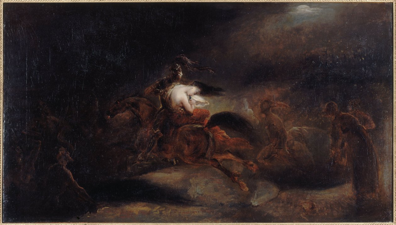Lénore, les morts vont vite, asi 1830 (olej na plátně) od Ary Scheffer