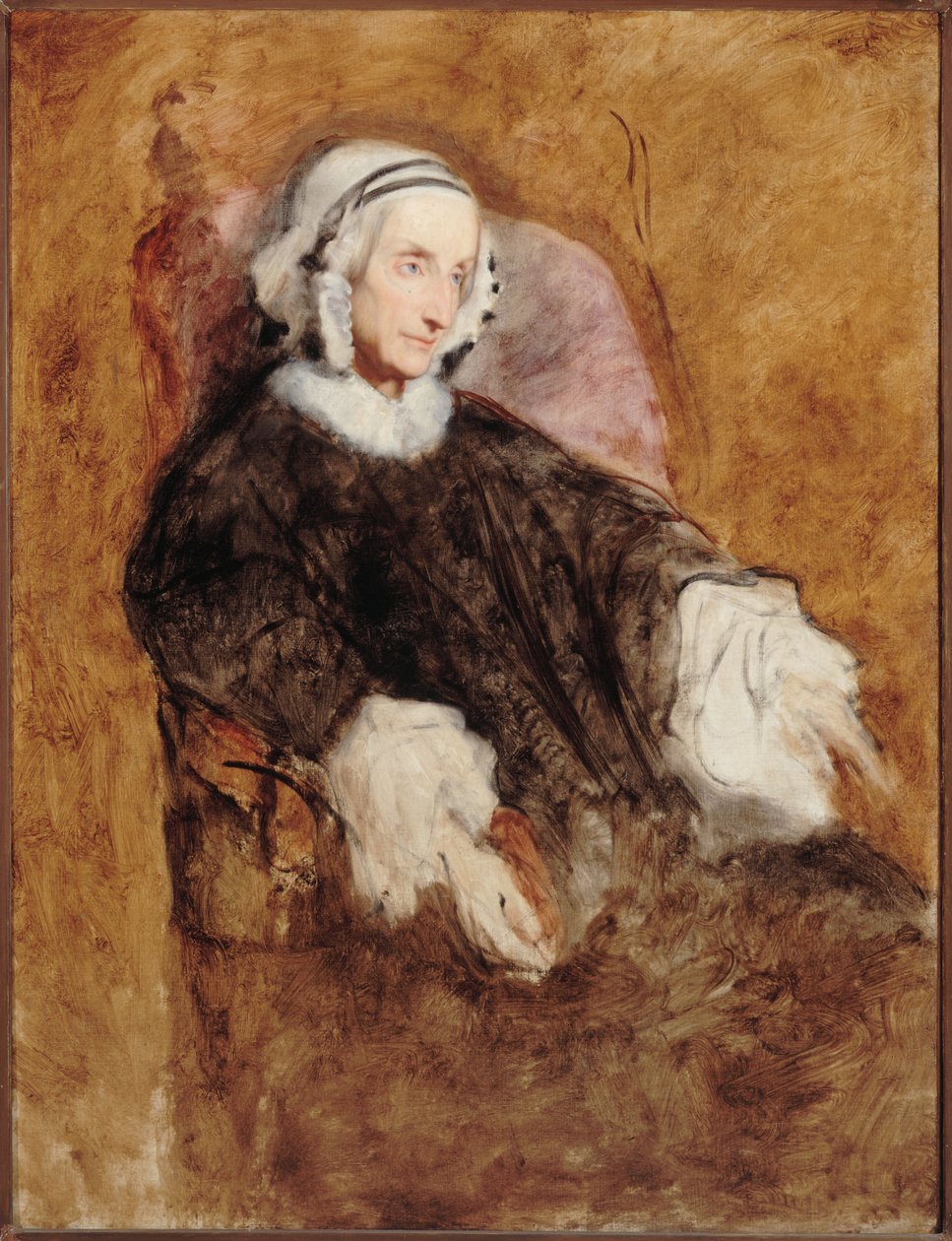 Portrét královny Marie-Amélie v smutečním oděvu od Ary Scheffer