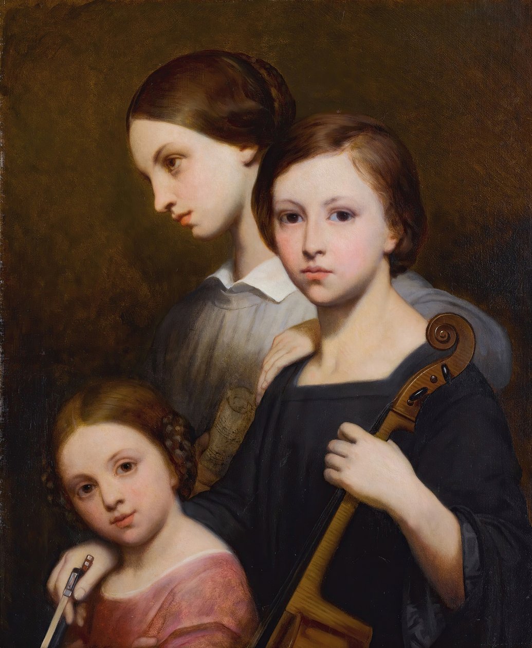 Portrét René, Cécile a Louise Franchommových. od Ary Scheffer