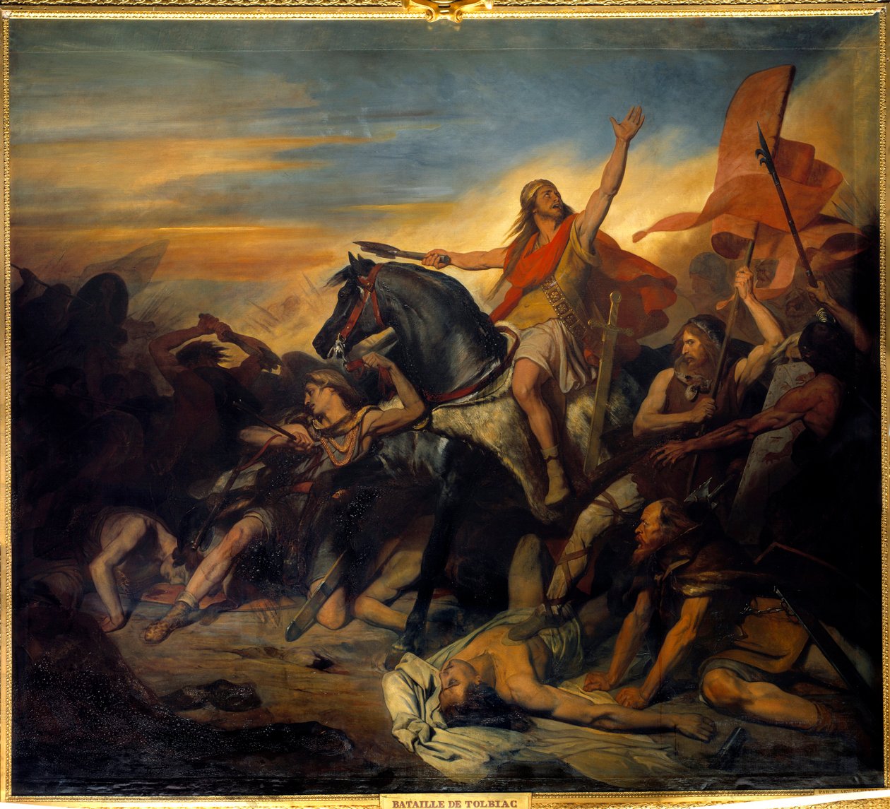 Bitva o Tolbiac, Clovisovo vítězství (466–511) nad Alamany (496). Obraz Aryho Scheffera (1795-1858) od Ary Scheffer