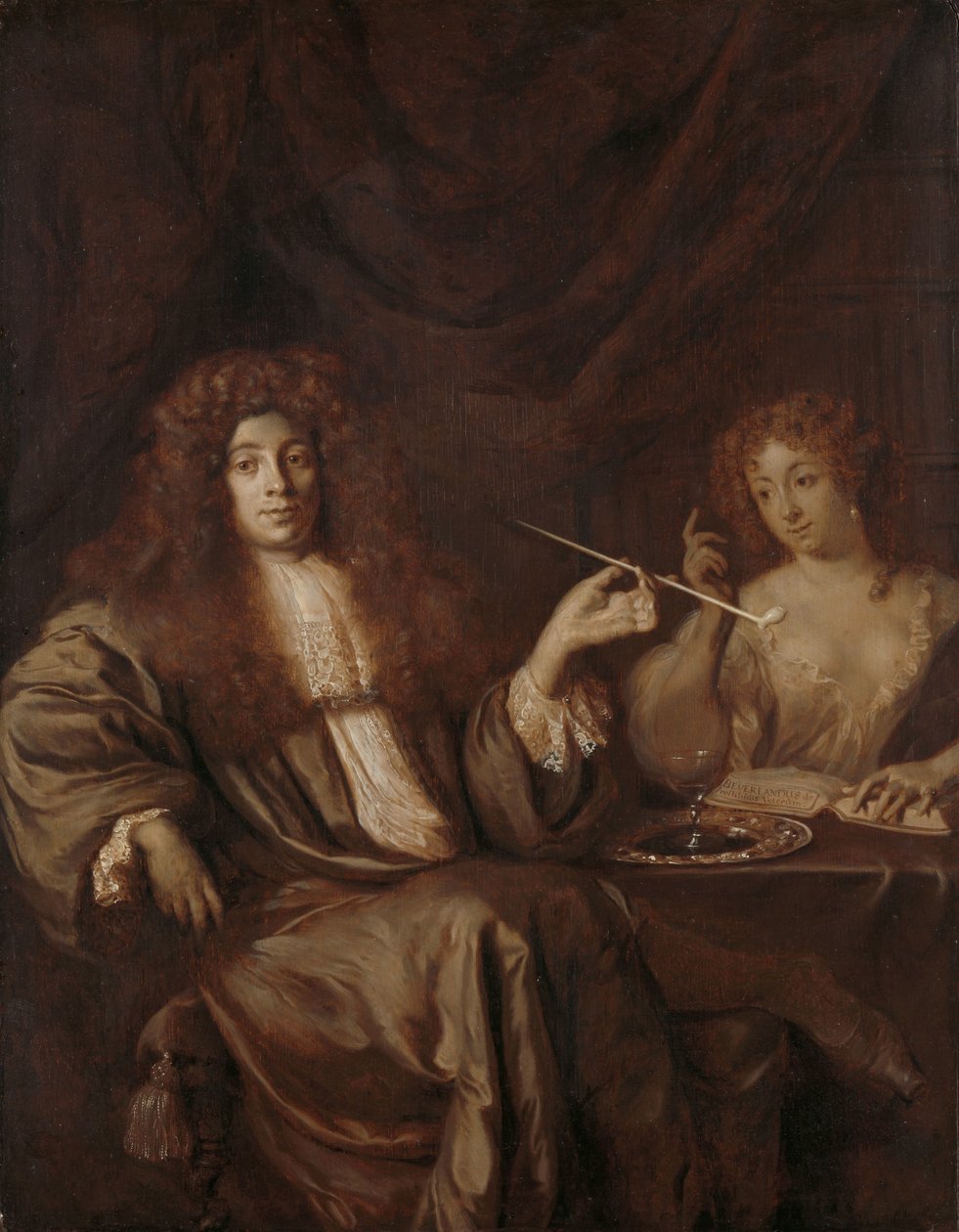 Portrét Hadriaana Beverlanda s prostitutkou Adriaan van Beverland, spisovatel teologických děl a satirik, s prostitutkou od Ary de Vois (attributed to)