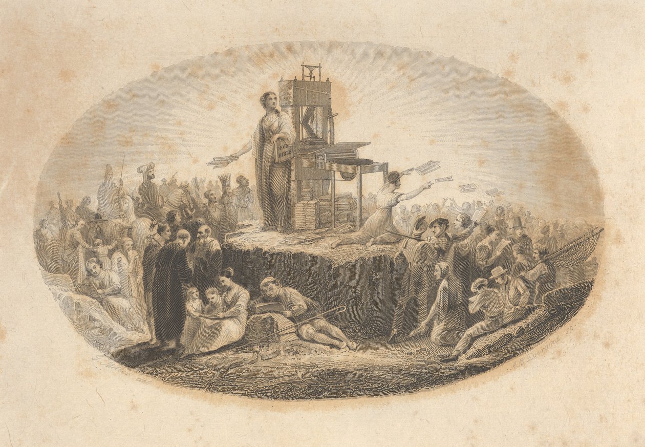 Certifikát biblické společnosti, 19. století. od Asher Brown Durand