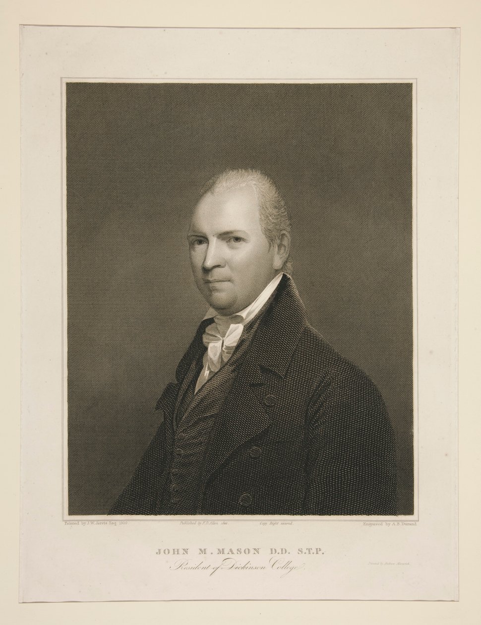 John M. Mason, D.D., S.T.P., prezident Dickinson College od Asher Brown Durand