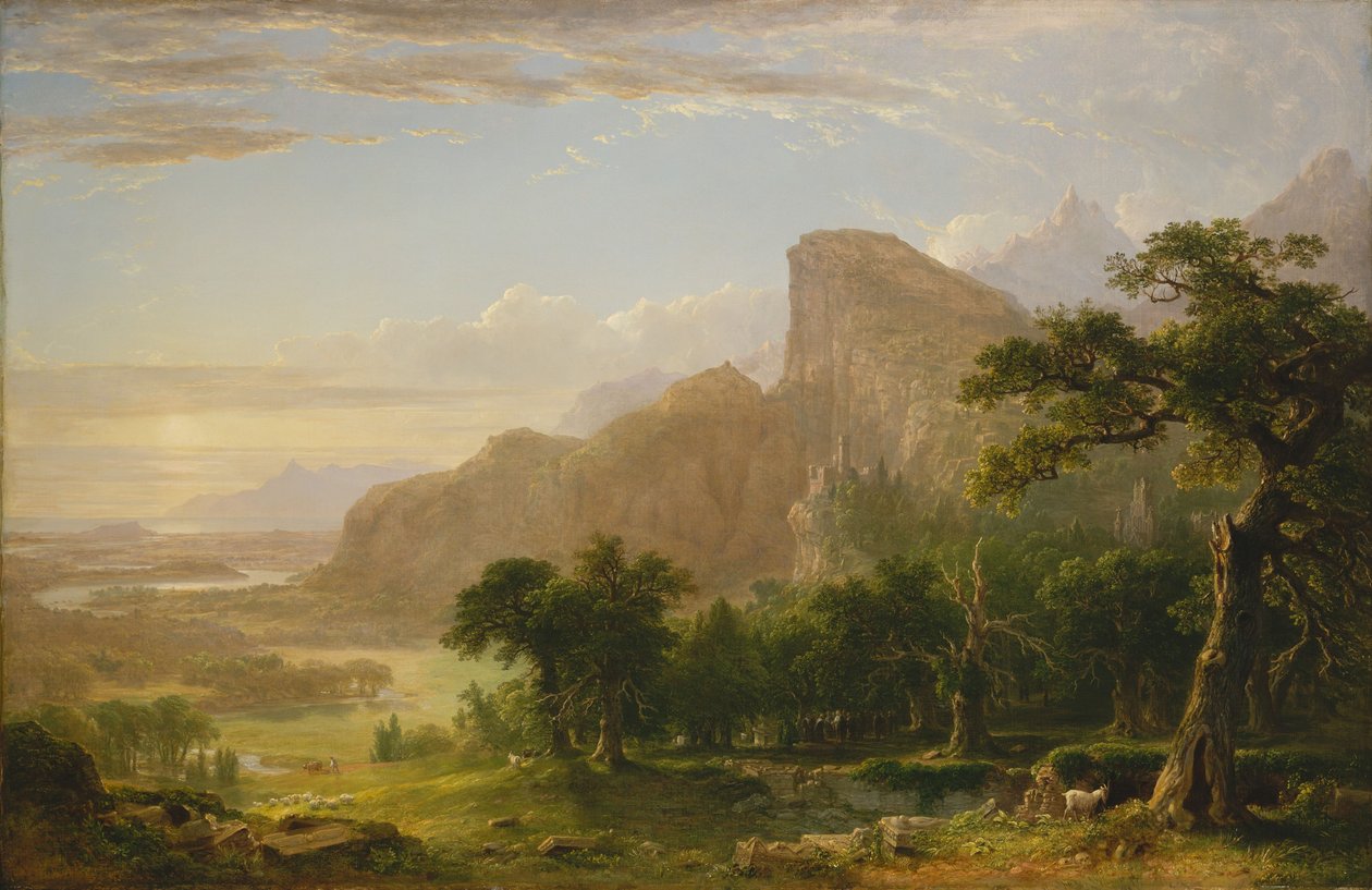 Krajinná scéna z "Thanatopsis" od Asher Brown Durand
