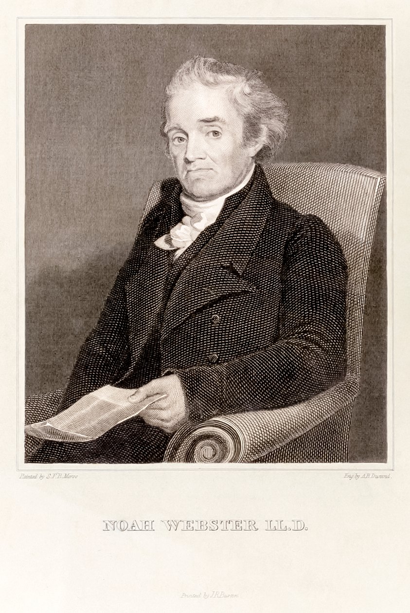 Noah Webster: americký lexikograf (rytina) od Asher Brown Durand