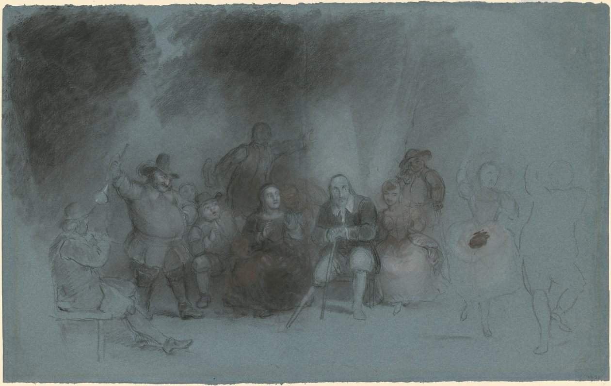Studie na „Tanec na baterii v přítomnosti Petera Stuyvesanta“ od Asher Brown Durand