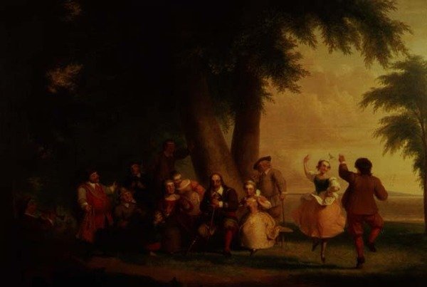 Tanec baterie v přítomnosti Petera Stuyvesanta od Asher Brown Durand