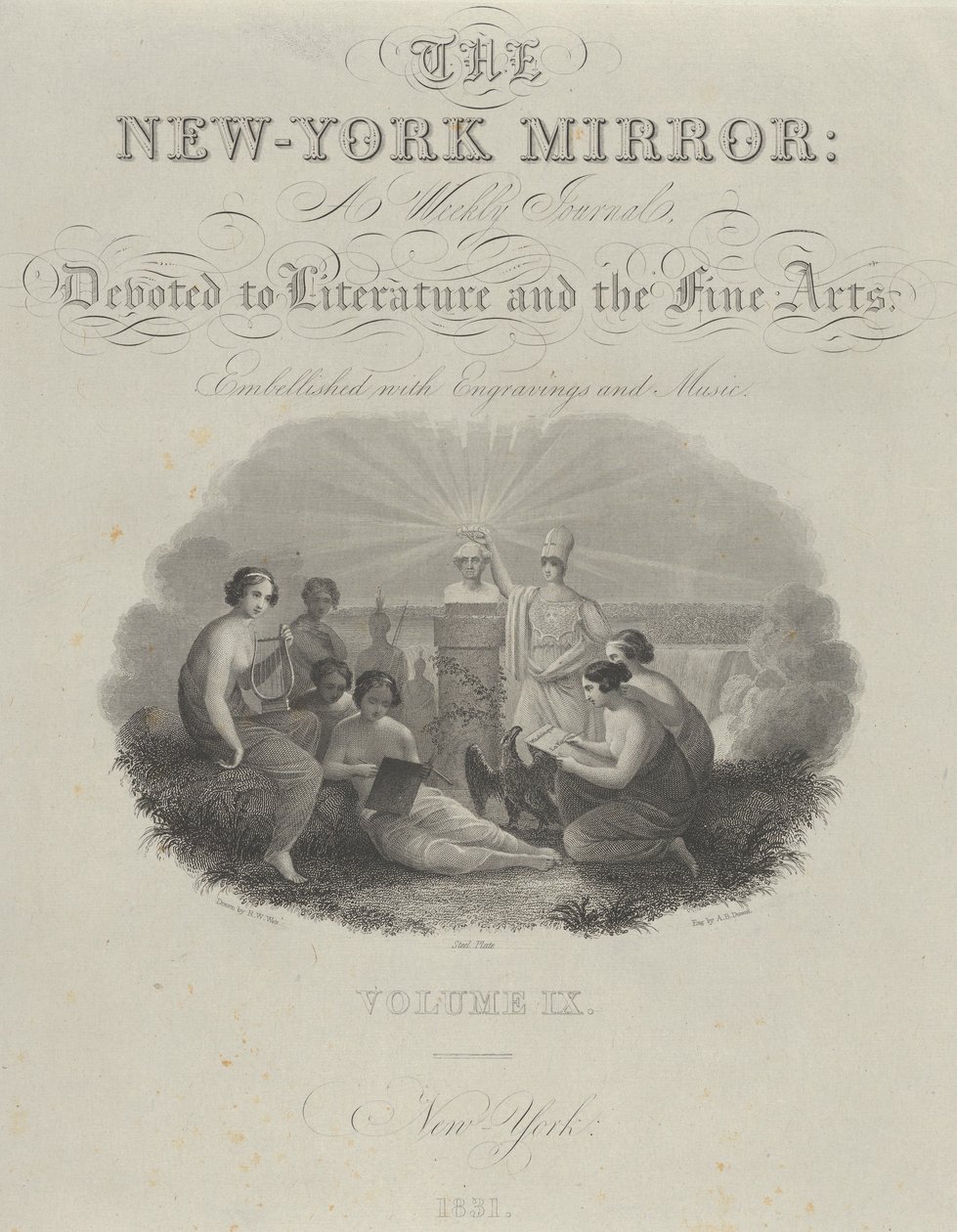 Titulní strana: The New York Mirror, A Weekly Journal, Devoted to Literature and the Fine Arts..., 1831. od Asher Brown Durand
