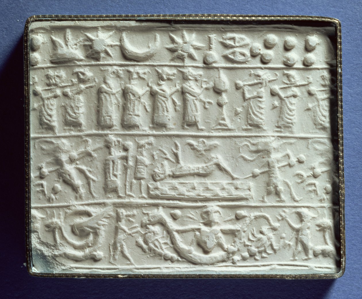 Otisk těsnění válce, novoasyrské období (omítka) od Assyrian School