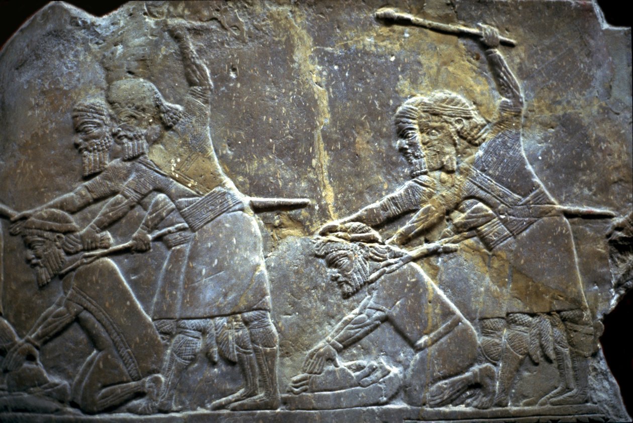 Ashurbanipal v bitvě u Til-Tuba, 650-620 př.nl od Assyrian