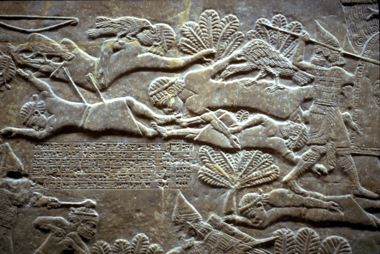 Ashurbanipal v bitvě u Til-Tuba, 650-620 př.nl od Assyrian
