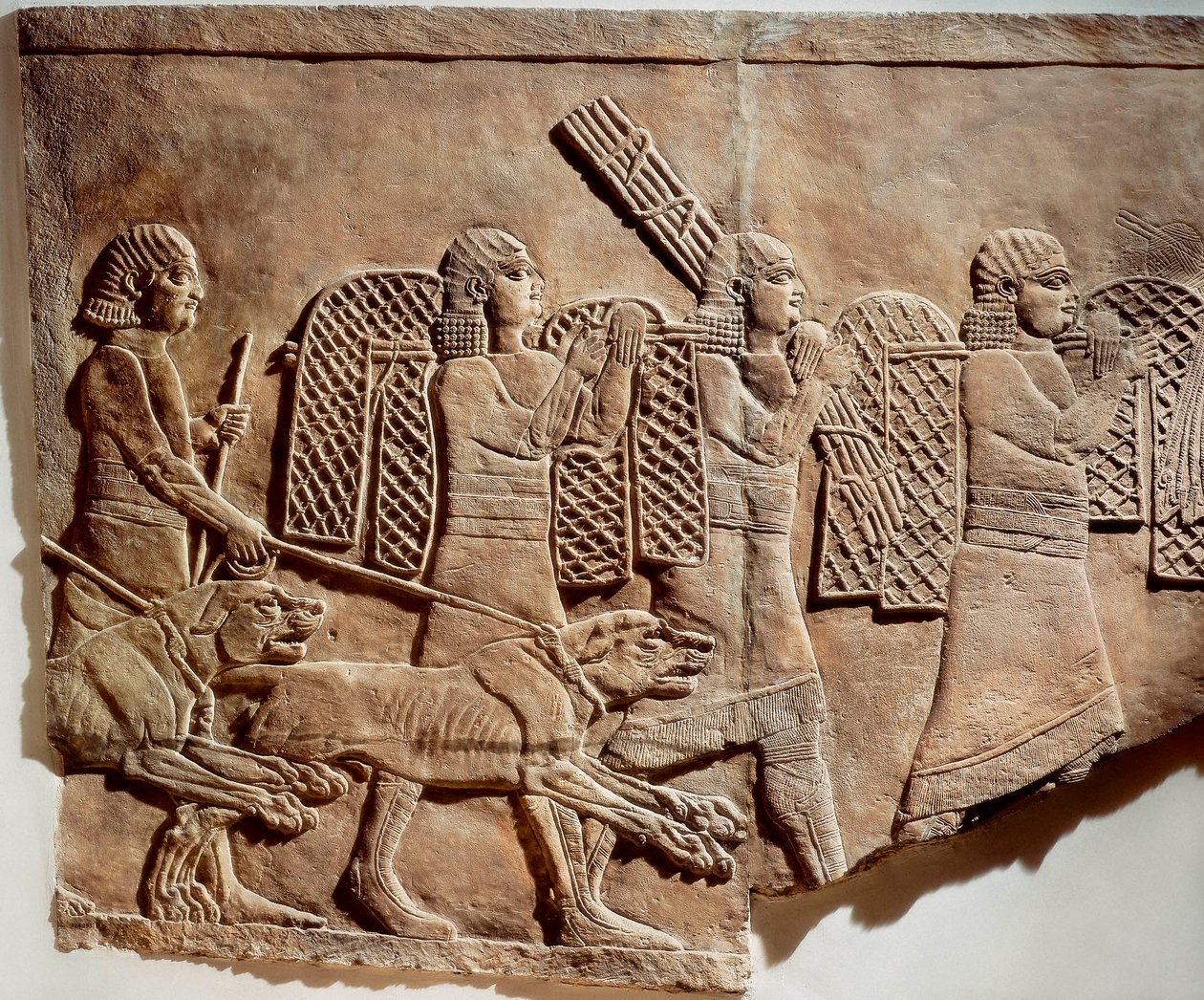 Scéna z lovu Ashurbanipal z královských paláců v Ninive, cca 645 př.nl (kamenný reliéf) od Assyrian
