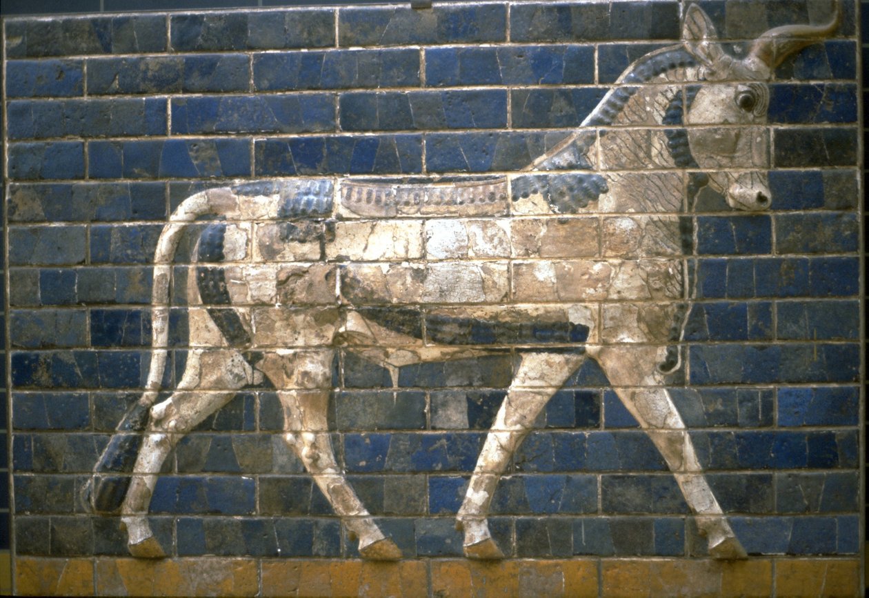 Ištařina brána, Babylon. Reliéf býka, 6. století před naším letopočtem od Assyrian