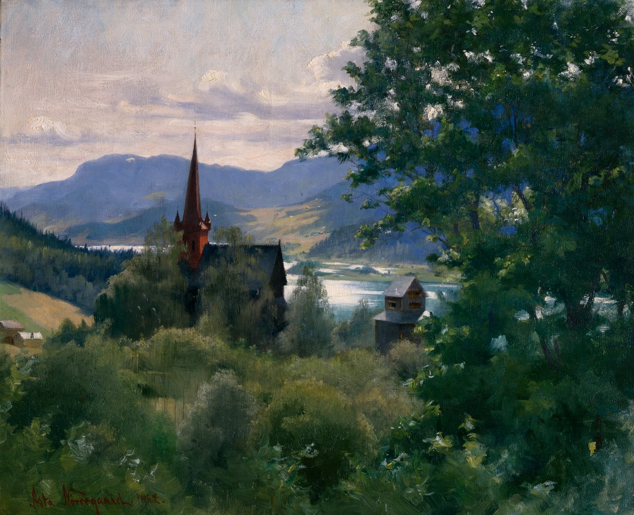 Kostel v Ringebu od Asta Norregaard