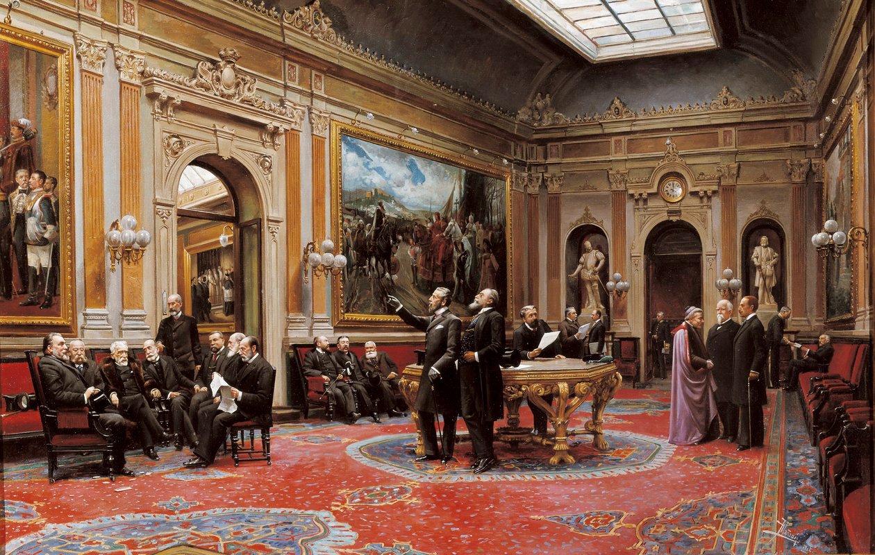 Konferenční sál Senátu v březnu 1904 od Asterio Mañanós Martínez