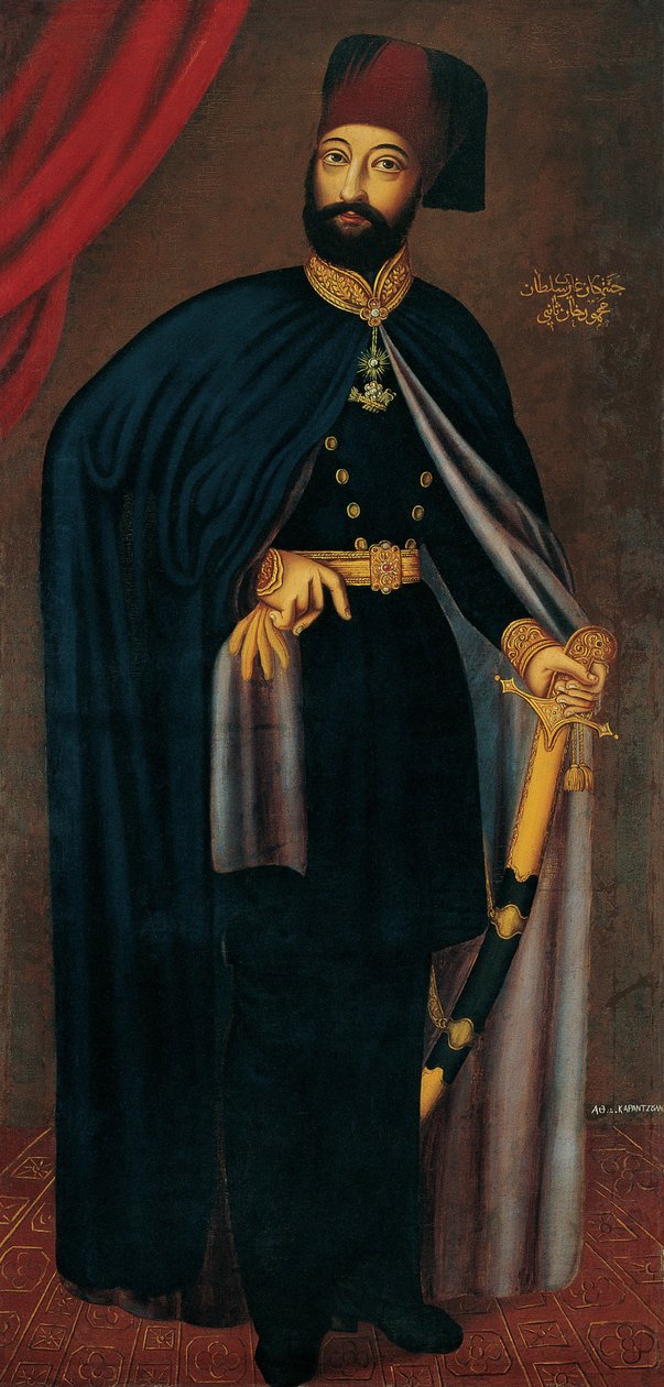 Portrét Mahmuda II 1785-1839, sultána Osmanské říše, po roce 1828 od Athanasios Karantzoulas