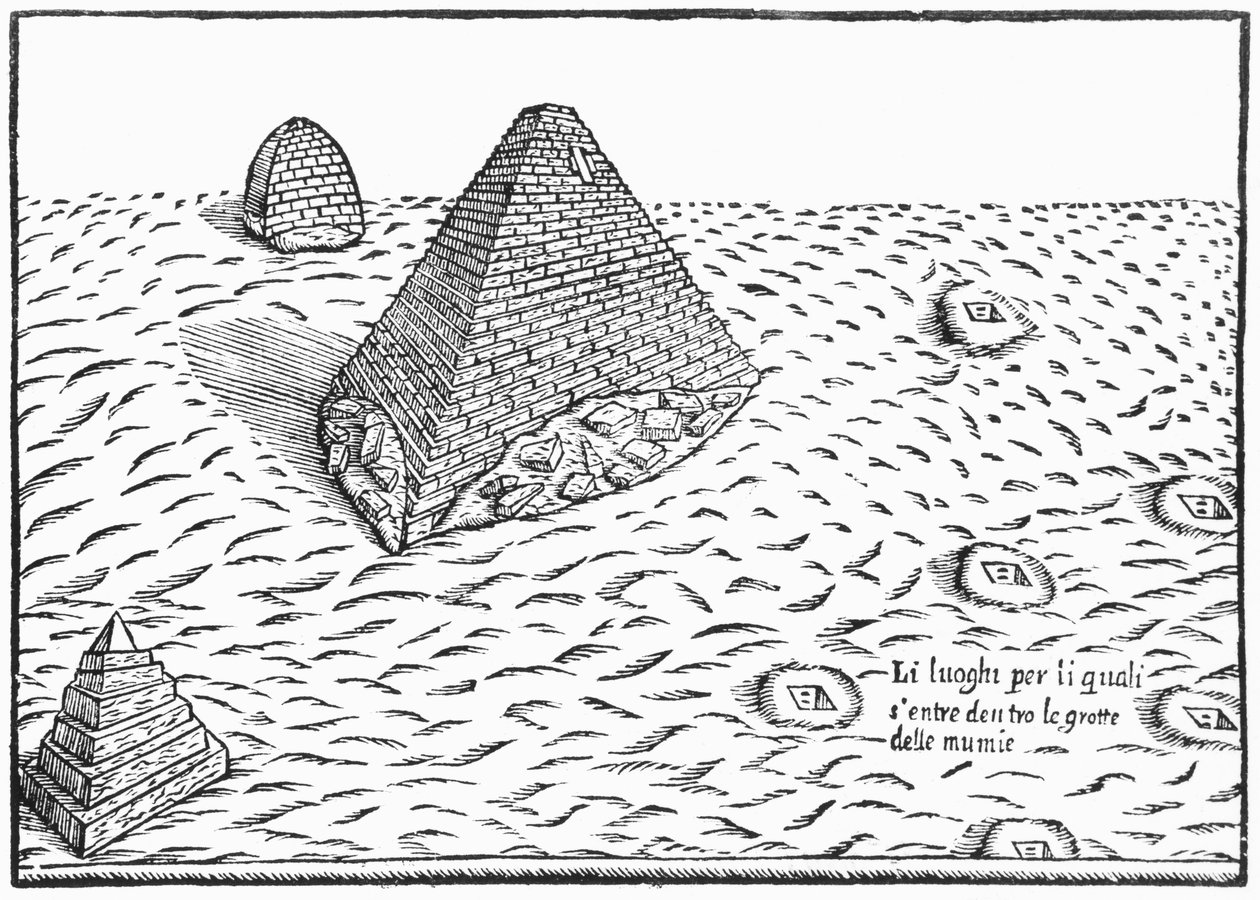 Egyptské pyramidy, ilustrace z 